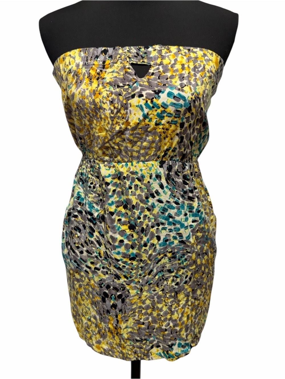 5th Culture Small Strapless Abstract Print Mini Dress With Pockets